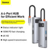 4-in-1 Metal Gleam Series Type-C HUB Docking Station in Elegant Gray - Image 3